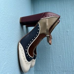 Nina Original, 4-color wingtip mary jane heels
